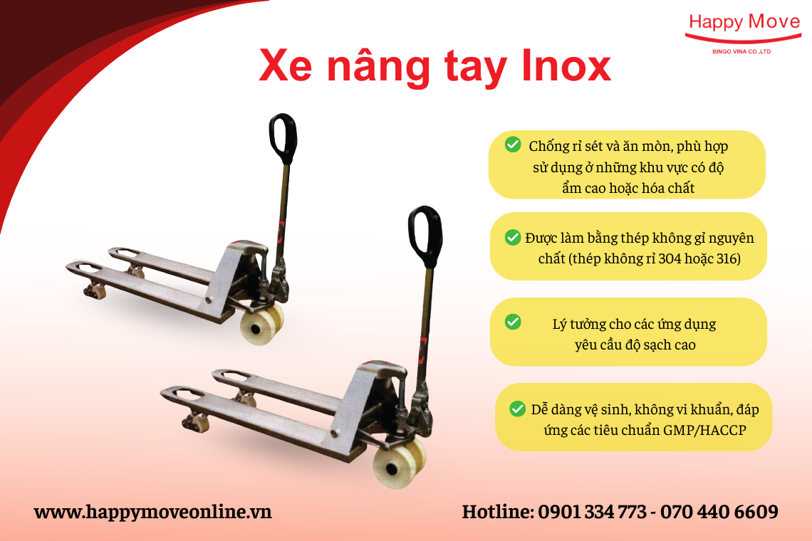 Xe nâng inox thủy lực