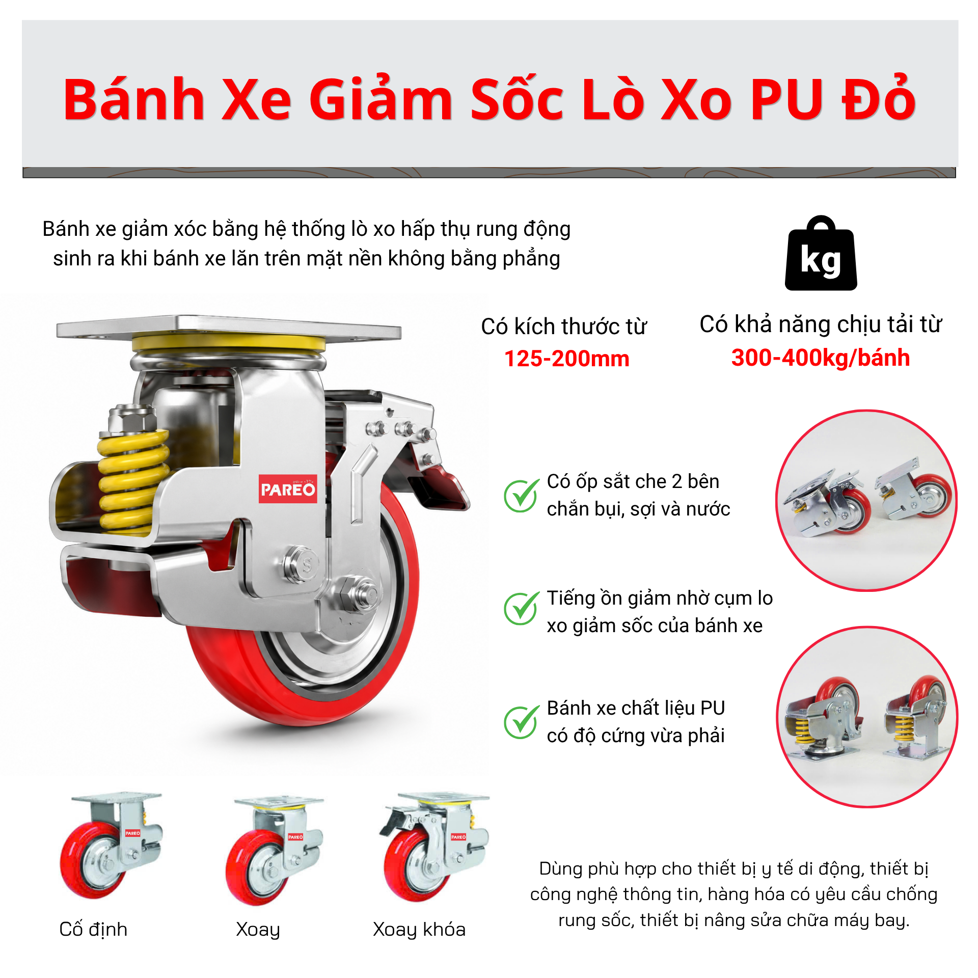 BÁNH XE GIẢM SỐC LÒ XO