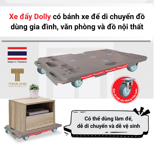 Xe đẩy dolly không tay cầm, xe đẩy sàn nhựa