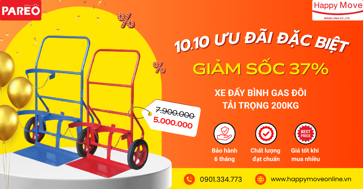 Xe đẩy bình gas đôi