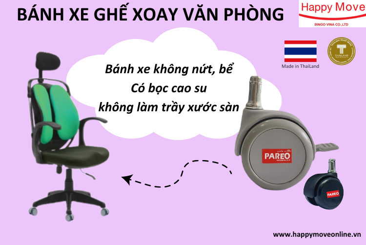 Bánh xe nội thât đôi Bánh xe nội thât đôi