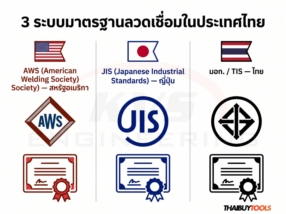 3 ระบบมาตรฐานลวดเชื่อม AWS JIS มอก.