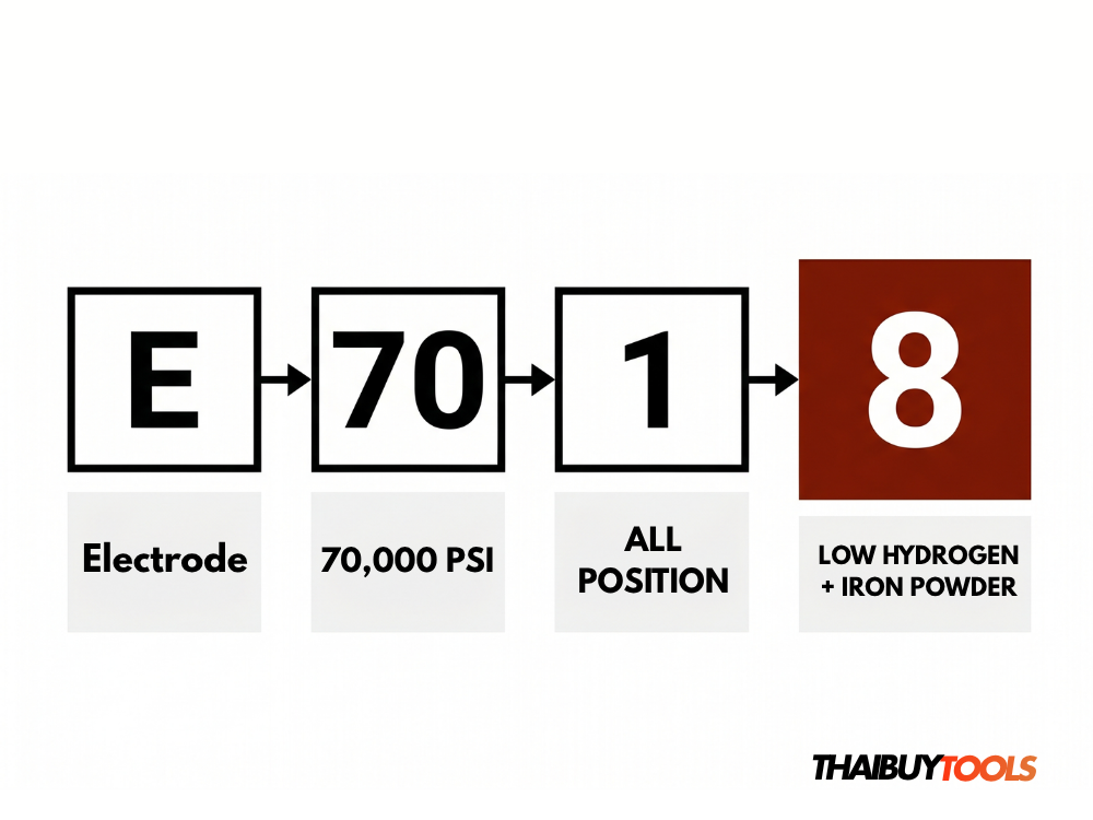 ถอดรหัสลวดเชื่อม E7018 หมายความว่าอะไร - ThaiBuyTools