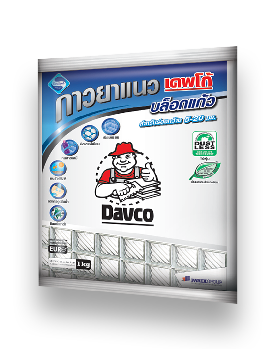 กาวยาแนวบล็อกแก้ว Davco Glass Block, 1 kg/bag