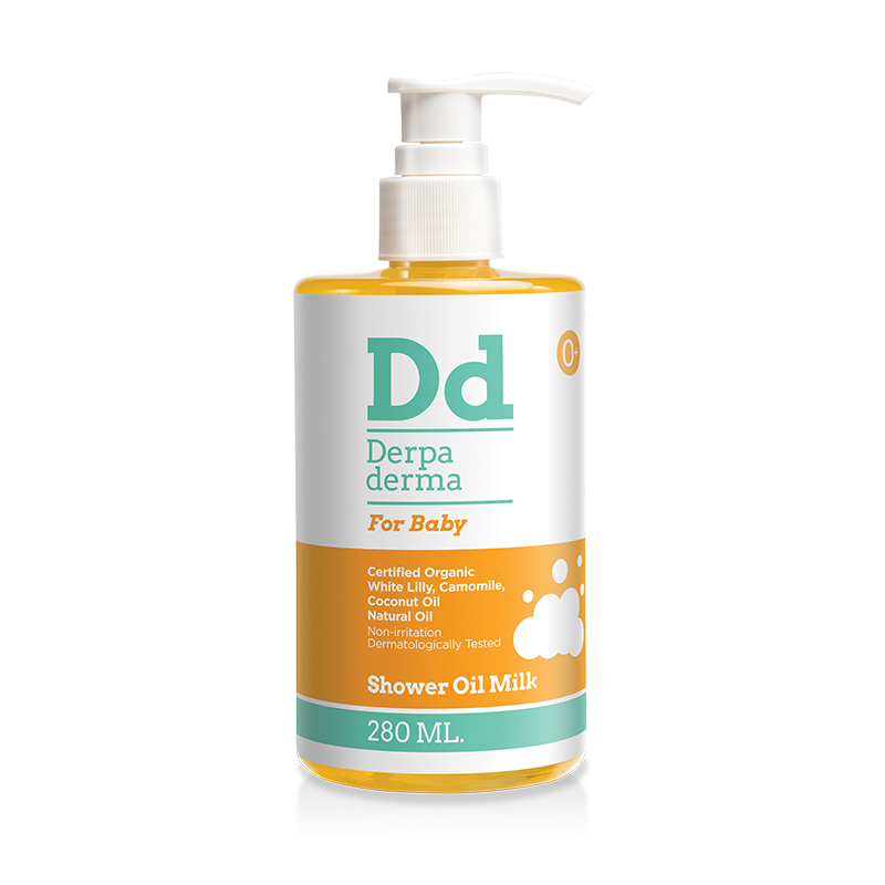 Derpa derma shower oil milk สำหรับทารกและเด็ก 280 ml.