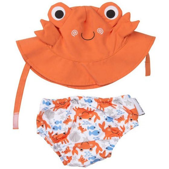 กางเกงผ้าอ้อมว่ายน้ำ+หมวกกันแดด Zoocchini  - Crab