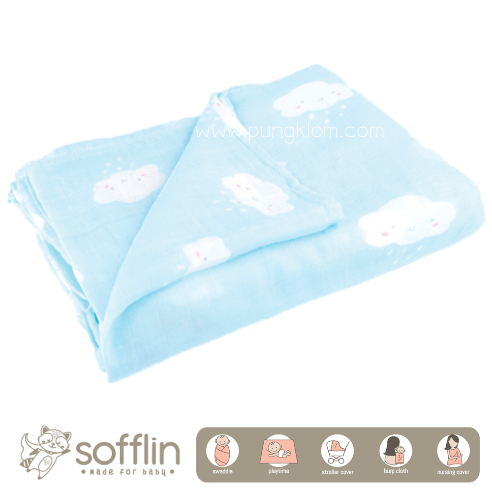 Bamboo Airflow Muslin Swaddle 47" - Happy Cloud