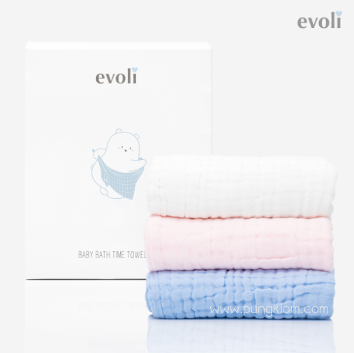 ผ้าเช็ดตัว Baby Bath Time Towel - Evoli (100x100 cm) (0m+)