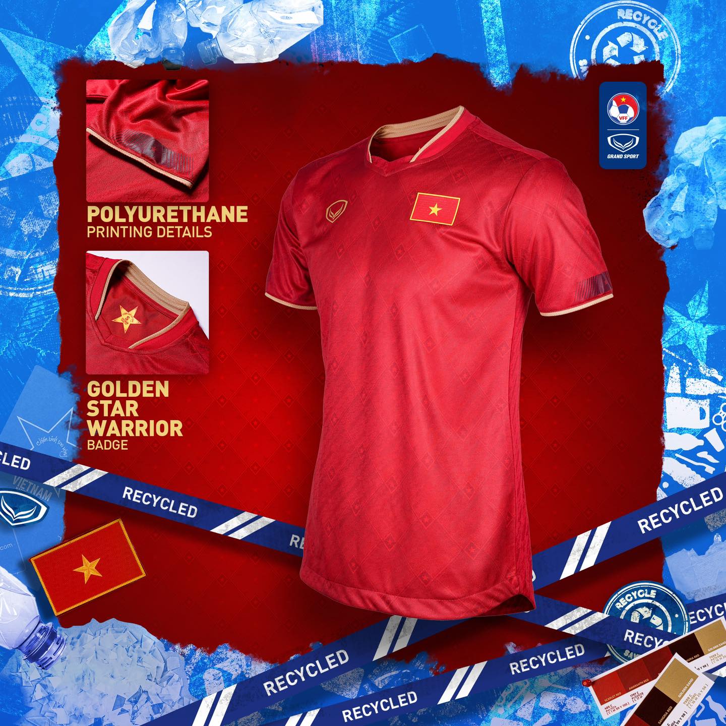 2023 Vietnam National Team Genuine Official Football Soccer Jersey Shirt Home Red - Player Version