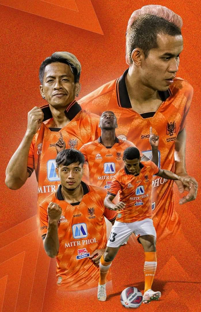 2021 Ratchaburi Mitr Phol FC Thailand Football Soccer League Jersey Shirt Home Orange Player Edition