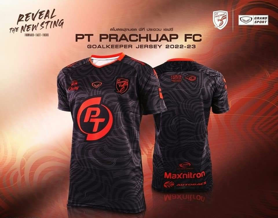 2022-23 PT Prachuap FC Thailand Football Soccer League Jersey Shirt Goalkeeper Black - Player Edition