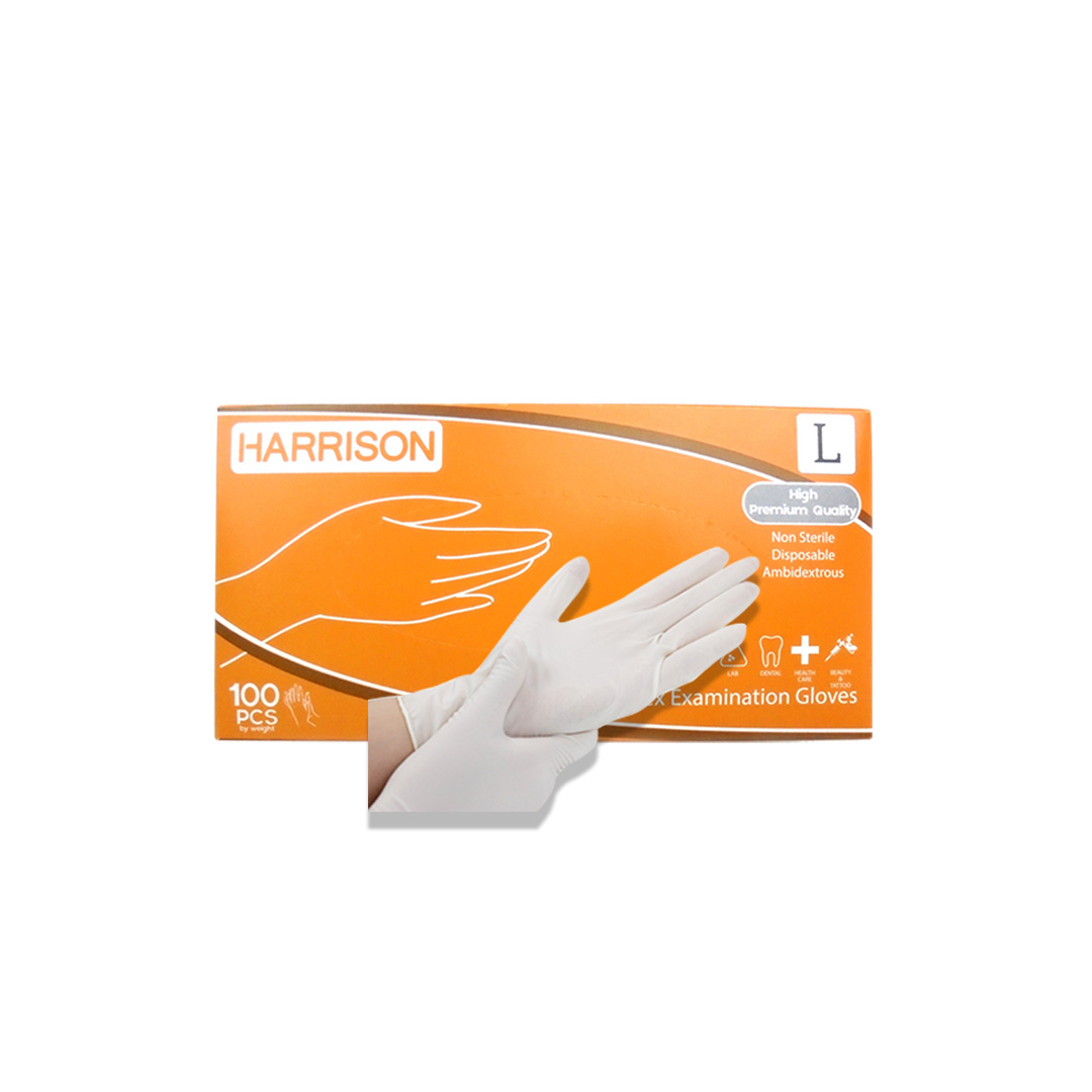 ถุงมือยาง,ถุงมือแพทย์ HARRISON (แบบมีแป้ง) ไซส์ L
