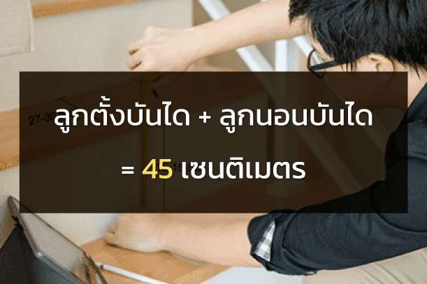 สูตรคำนวนระยะ ลูกนอน-ลูกตั้งบันได