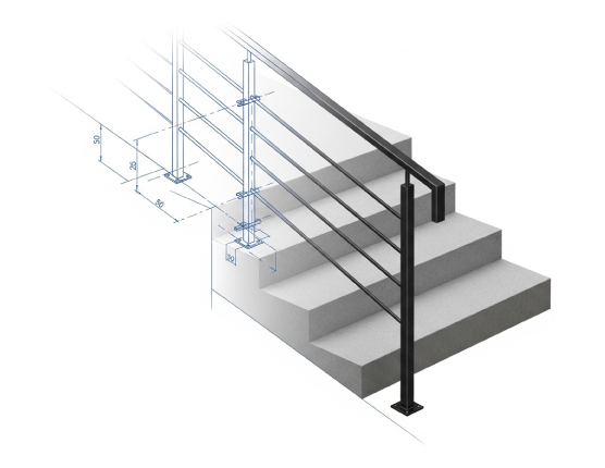 แบบและตัวอย่างการติดตั้งราวบันไดเหล็ก แบบและตัวอย่างการติดตั้งราวบันไดเหล็ก