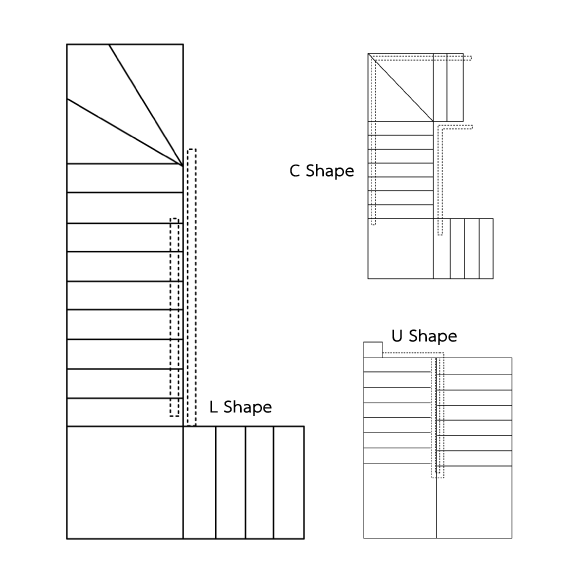 แบบรูปทรงโครงบันไดเหล็ก