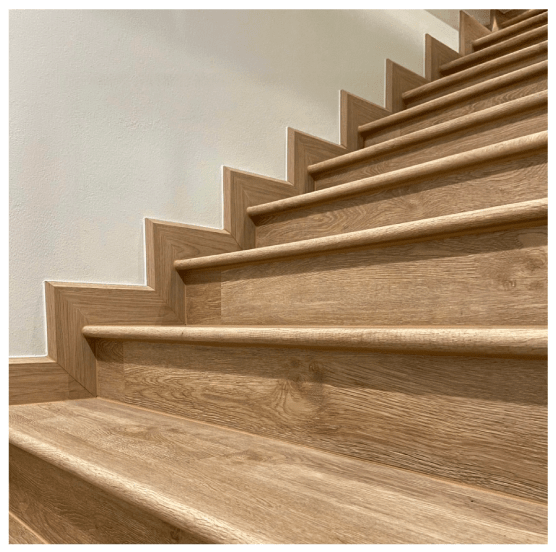 ไม้บันได wcb (wood cement board) ปิดผิว