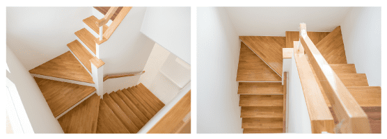 บันไดไม้ยางพาราประสาน