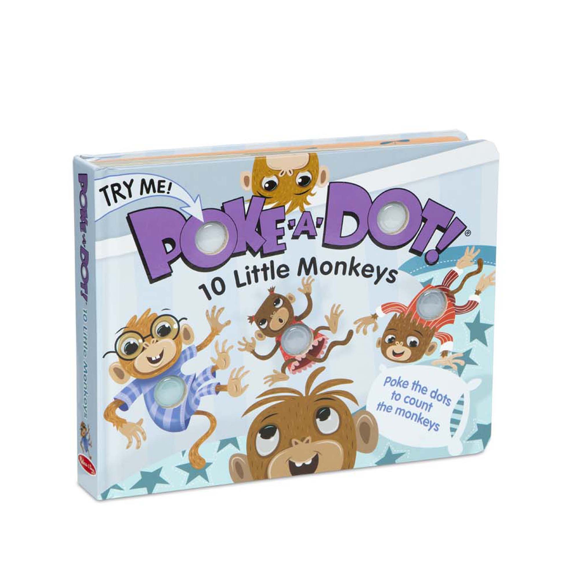 Melissa & Doug รุ่น 31345 Poke-A-Dot: 10 Little Monkeys หนังสือปุ่มกด รุ่นลิง 10 ตัว อ่านไป กดไป ดึงดูดความสนใจ สนุก!