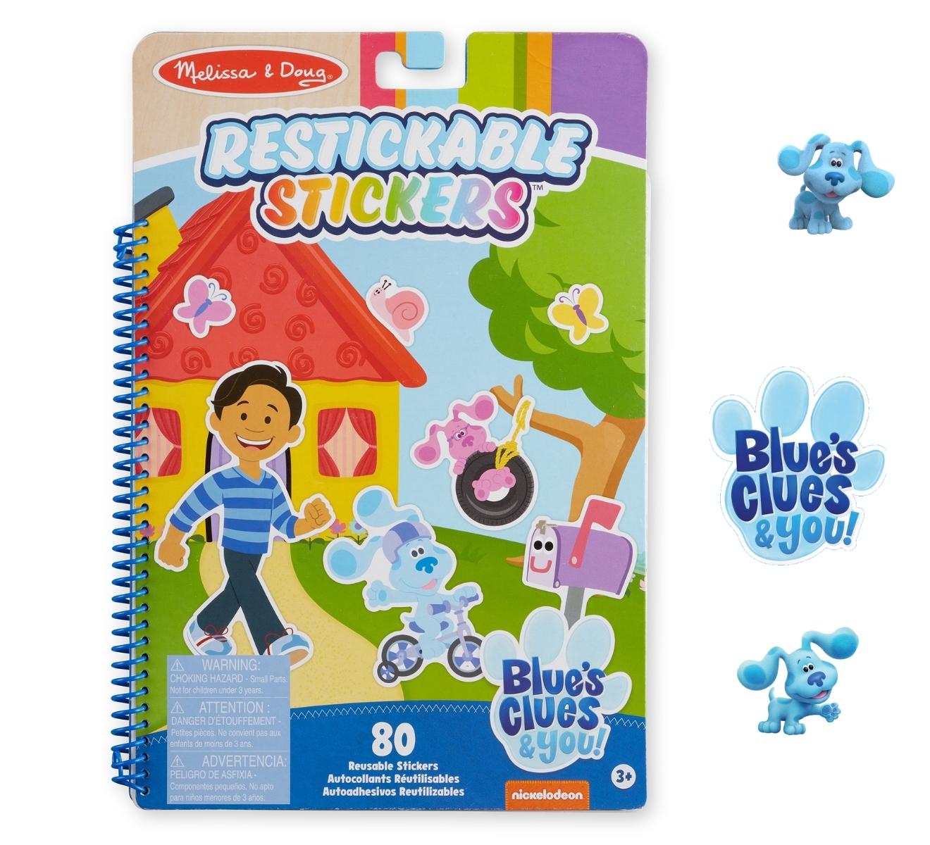 [New!! รียูส Blues ] รุ่น 33003 สติกเกอร์รียูส Blue's Clues & You!  รุ่น "Places Blue Loves" Melissa & Doug Blue's Clues & You! Restickable Stickers Pad - Places Blue Loves รีวิวดีใน Amazon USA ฝึกการออกแบบตกแต่ง เสริมสร้าง