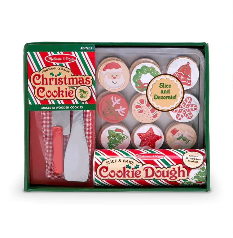 Melissa & Doug รุ่น 5158 Slice and Bake Christmas Cookies ชุดหลอดคุกกี้ คริสมาสต์ ฝึกการเรียนรู้ ทำอาหาร ส่งเสริมการเล่นแบบสวมบทบาท จินตนาการ ต่อยอดความคิดริเริ่มสร้างสรรค์