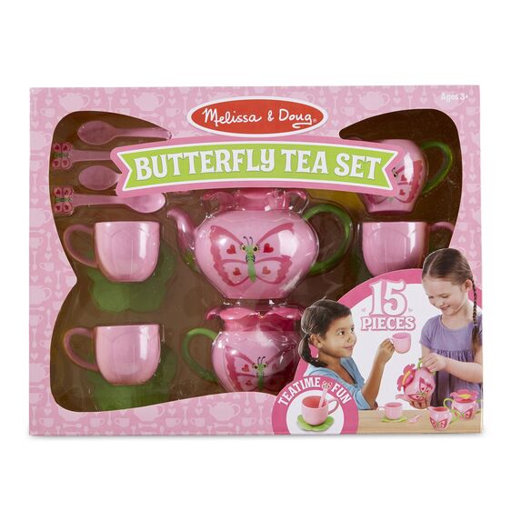 Melissa & Doug รุ่น 6181 Bella Butterfly Tea Set ชุดชงน้ำชา ลายผีเสื้อ เล่นสวมบทบาท ส่งเสริมจินตนาการและความคิดริเริ่มสร้างสรรค์