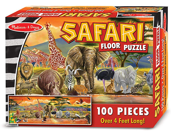 Melissa & Doug รุ่น 2873 Safari Floor Puzzle 100pc ชุดจิ๊กซอ 100ชิ้น รุ่นสวนสัตว์ ส่งเสริมการเรียนรู้สิ่งรอบตัว การคิดแก้ปัญหา การมีสมาธิ