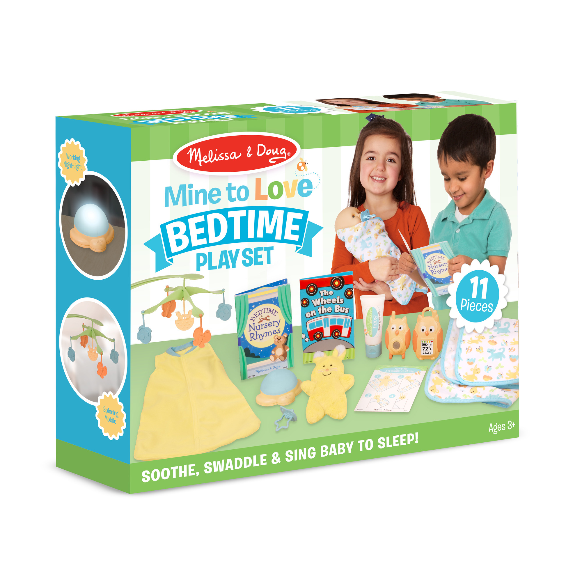 Melissa & Doug รุ่น 31709 Baby Bedtime Play Set ชุดอุปกรณ์เข้านอน ส่งเสริมการเล่นแบบอ่อนโยน ส่งเสริมจินตนาการในทางที่มีประโยชน์กับการเจริญเติบโตด้านจิตใจ