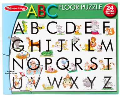 Melissa & Doug รุ่น 441 ABC Floor Puzzle Extra Large  24 pc ชุดจิ๊กซอขนาดจัมโบ้ ABC 24ชิ้น ส่งเสริมการเรียนรู้ด้านการบังคับมือ การต่อ การเรียง การสังเกตุและเรียนรู้ตัวอักษร