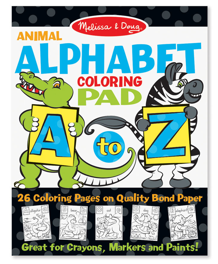 Melissa & Doug รุ่น 9107 Animal Alphabet Coloring Pad ชุดสมุดระบายสีไซส์จัมโบ้ รุ่นรูปสัตว์ Aa-Zz