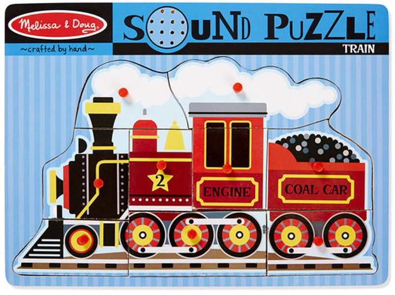 Melissa & Doug รุ่น 729 Sound Puzzle Train ชุดพัซเซิลมีเสียงรถไฟ ส่งเสริมการเรียนรูปร่าง การฟัง การคิดตาม 
