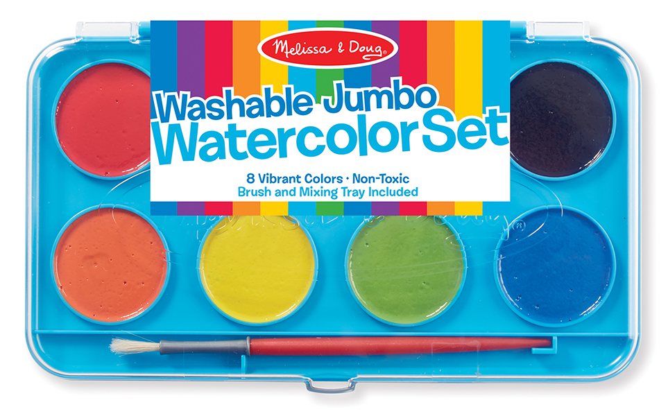 Melissa & Doug รุ่น 4121 Jumbo Watercolor Paint Set ชุดสีน้ำ รุ่นจัมโบ้ 8 สี  ส่งเสริมการเล่นอย่างมีจินตนาการและการมีสมาธิ