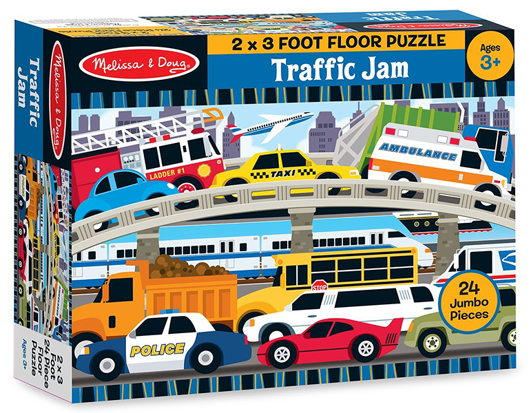 Melissa & Doug รุ่น 4421 Floor Puzzle Traffic Jam 24 pc ชุดจิ๊กซอกระดาษ 24 ชิ้น รุ่นจราจร ส่งเสริมการคิดแก้ปัญหา และ การมีสมาธิ
