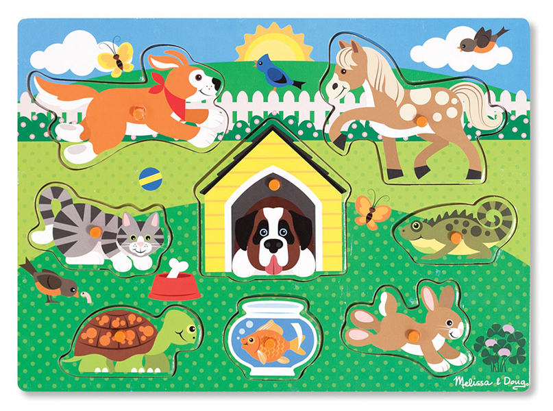 [8ชิ้นมีตุ่ม] Melissa & Doug รุ่น 9053 Pets Peg Puzzle 8 Pcs พัซเซิลมีตุ่ม รุ่นสัตว์เลี้ยง รีวิวดีใน Amazon USA จับถนัดมือ ของเล่น มาลิซ่า