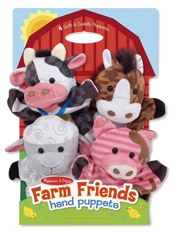 Melissa & Doug รุ่น 9080 Farm Friends Hand Puppets ชุดหุ่นมือ 4 ตัว (ฟาร์ม) ทำจากผ้าคุณภาพดี  ส่งเสริมจินตนาการ ส่งเสริมให้เด็กสร้างเรื่อง สวมบทบาท