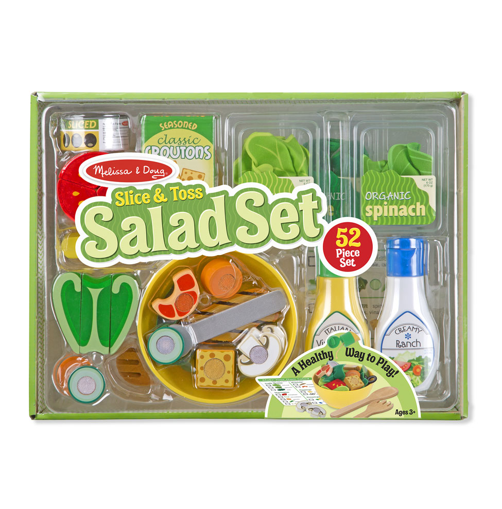 Melissa & Doug รุ่น 9310 Slice & Toss Salad Set ชุดสลัดและผักครบชุด ส่งเสริมการเล่นแบบมีจินตนาการ สอดคล้องกับการใช้ชีวิตจริง