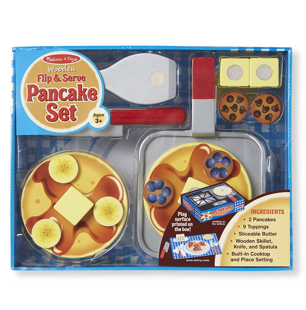 PRE-ORDER [ใหม่!] รุ่น 9342 ชุดทำวาฟเฟิลแพนเค้ก  Melissa & Doug Wooden Flip & Serve Pancake Set รีวิวดีใน Amazon USA คุณภาพดี ทนทาน ของเล่น มาลิซ่า 3 - 6 ขวบ