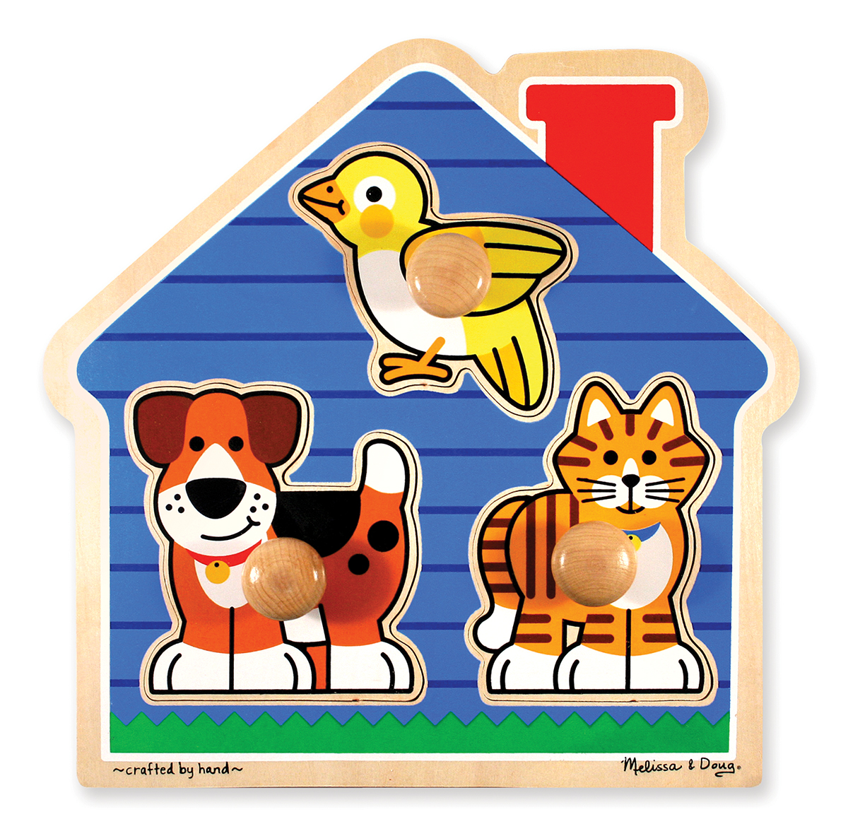Melissa & Doug รุ่น 2055 พัซเซิลแบบมีที่จับขนาดจัมโบ้ รุ่นสัตว์เลี้ยง ฝึกการเรียนรู้ การคิดและเห็นภาพ การแก้ปัญหา House Pets Jumbo Knob  