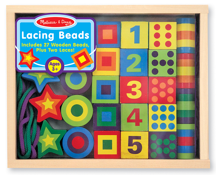Melissa & Doug รุ่น 3775 Lacing Beads ชุดร้อยเชือกลูกปัด ส่งเสริมการเรียนรู้ด้านสี รูปร่าง จำนวน การต่อ การร้อย
