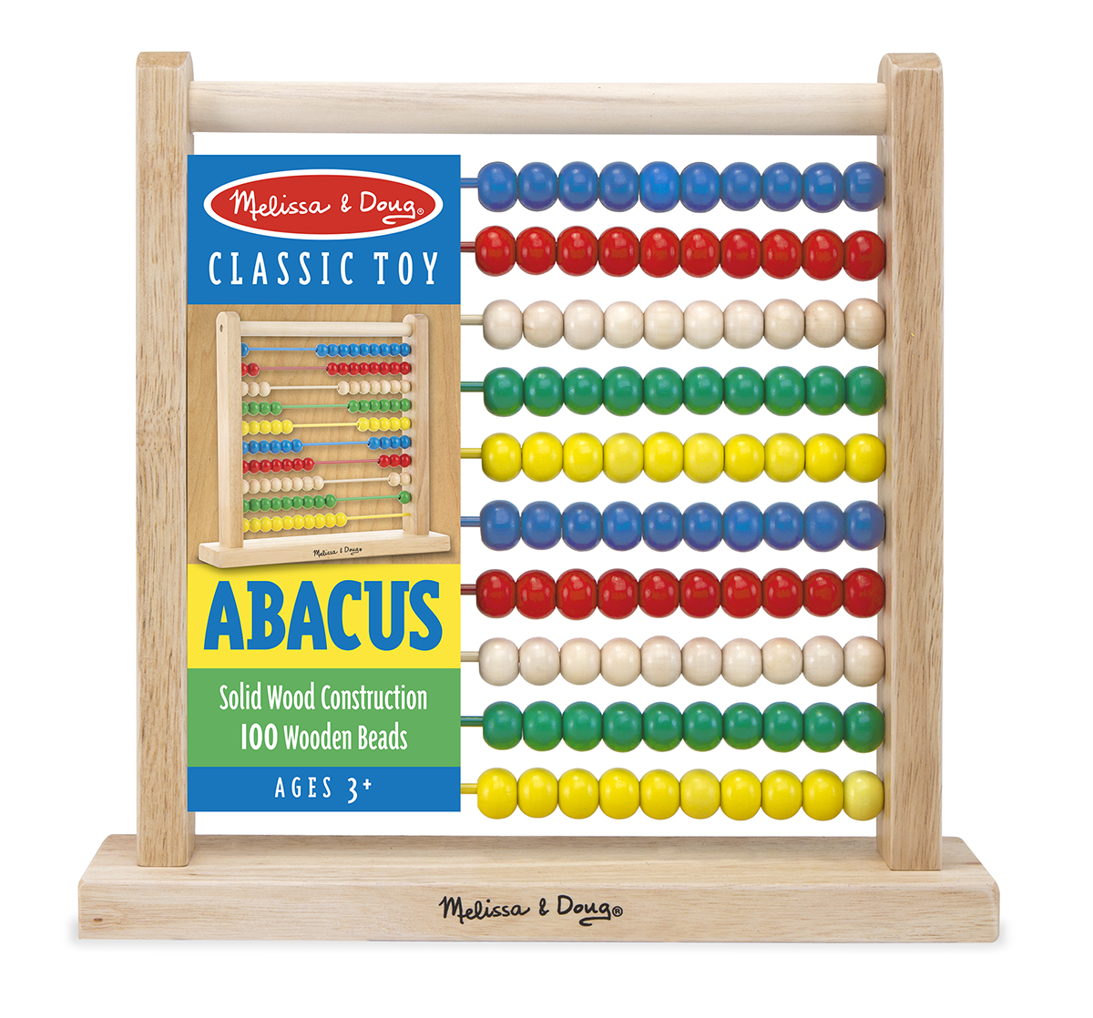 Melissa & Doug รุ่น 493 Abacus ชุดของเล่นไม้ลูกคิด ส่งเสริมความเข้าใจ เรื่องจำนวนและตัวเลข