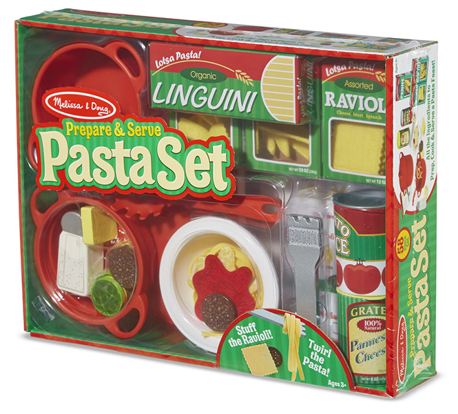[55ชิ้น NEW!] รุ่น 9361 ชุดทำพาสต้า Melissa & Doug Slice & Prepare & Serve Pasta Set รีวิวดีใน Amazon USA มาพร้อมอุปกรณ์ครบครัน อย่างดี 58ชิ้น ของเล่น มาลิซ่า 3 ขวบ