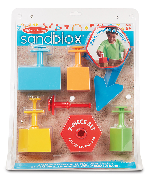 Melissa & Doug รุ่น 8260  Sandblox - 7-Piece Sand Shaping Set ชุดเล่นทราย ส่งเสริมความสนใจในการสร้าง การทำ การต่อ 
