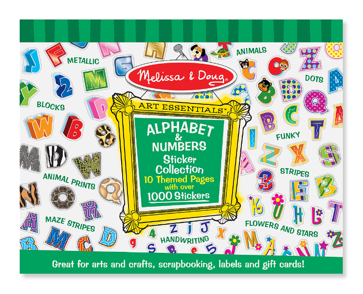 Melissa & Doug รุ่น 4191 สมุดชุดสติ๊กเกอร์ตัวอักษร A-Z และตัวเลข ส่งเสริมการมีสมาธิ ความคิดริเริ่มสร้างสรรค์ Alphabet and Numbers Sticker Pad