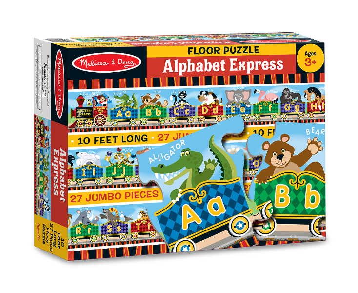 Melissa & Doug รุ่น 4420 Alphabet Express Floor Puzzle (27 Pcs) พัซเซิลรถไฟ Alphabet และมีรูปสัตว์ ส่งเสริมการเรียนรู้ การคิดแก้ปัญหา และ การมีสมาธิ