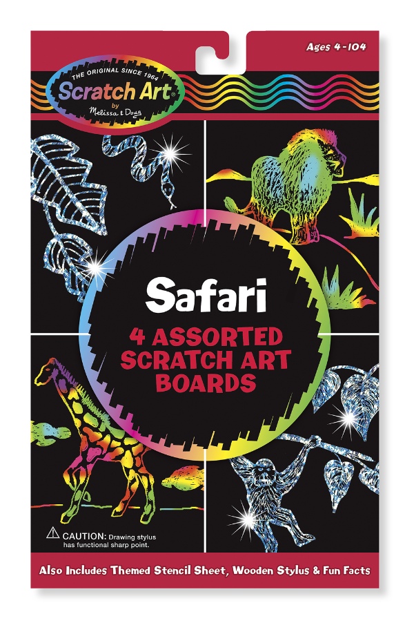 Melissa & Doug รุ่น 5916  ชุดกระดาษศิลปะขูด ชุดซาฟารี ส่งเสริมทักษะทางศิลปะ ความคิดริเริ่มสร้างสรรค์  Scratch Art Set - Safari