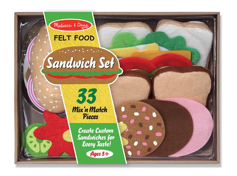Melissa & Doug รุ่น 3954  Felt Food Sandwich Set ชุดของเล่นทำแซนด์วิช ส่งเสริมความคิดริเริ่่มสร้างสรรค์ ผสมผสานสารพัดเมนู