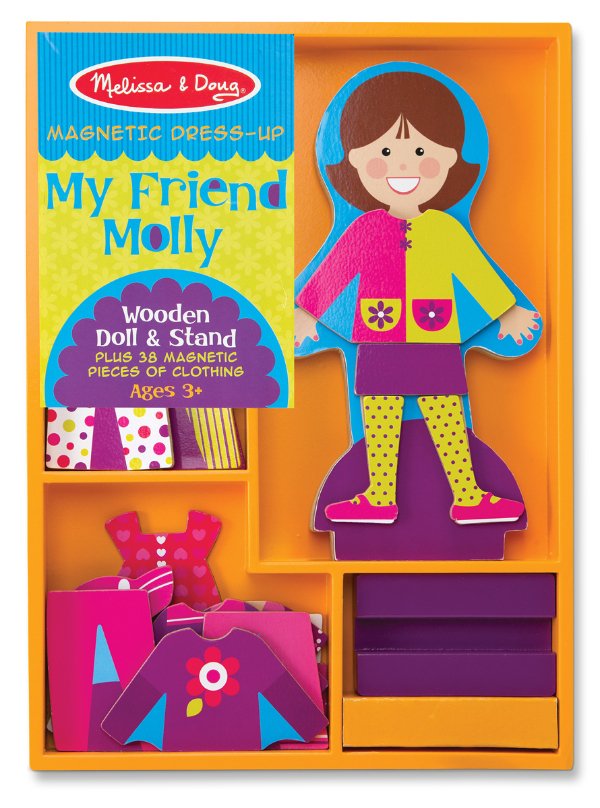 Melissa & Doug รุ่น 5160 Magnetic Dress Up Molly ชุดแต่งตัวตุ๊กตาแม่เหล็ก ส่งเสริมความคิดริเริ่มสร้างสรรค์ การบังคับมือ และการดีไซน์