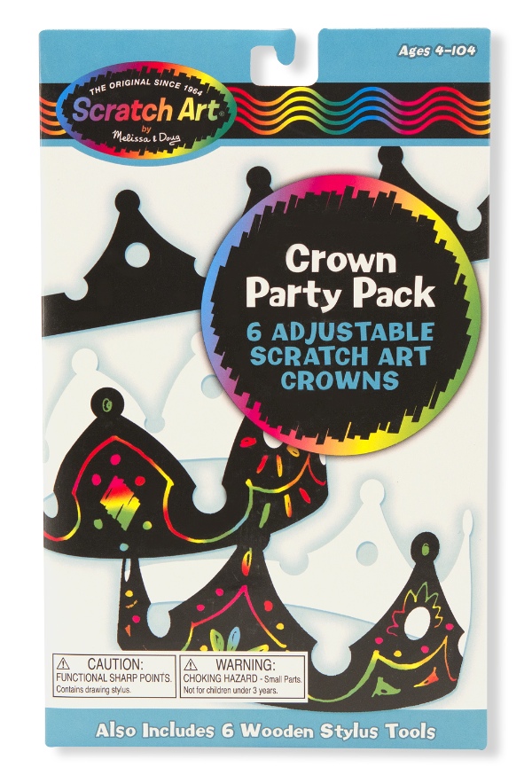 Melissa & Doug รุ่น 5914 Crown Scratch Art Party Pack ชุดศิลปะขูดทำมงกุฎ 6 อัน ส่งเสริมทักษะทางศิลปะ ความคิดริเริ่มสร้างสรรค์