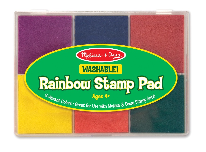 Melissa & Doug รุ่น 1637 Rainbow Stamp Pad แท่นหมึกแสต้มป์ปลอดสารพิษสีรุ้ง 6 สี ซักล้างออกได้ ปลอดภัยกับเด็ก