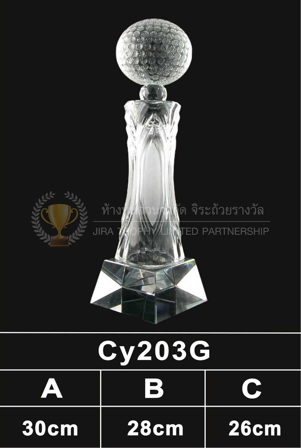 ถ้วยรางวัลคริสตัล CY203G