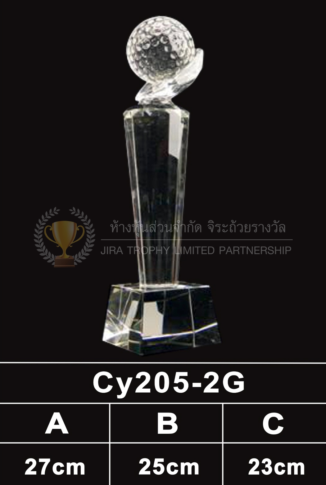 ถ้วยรางวัลคริสตัล CY205-2G